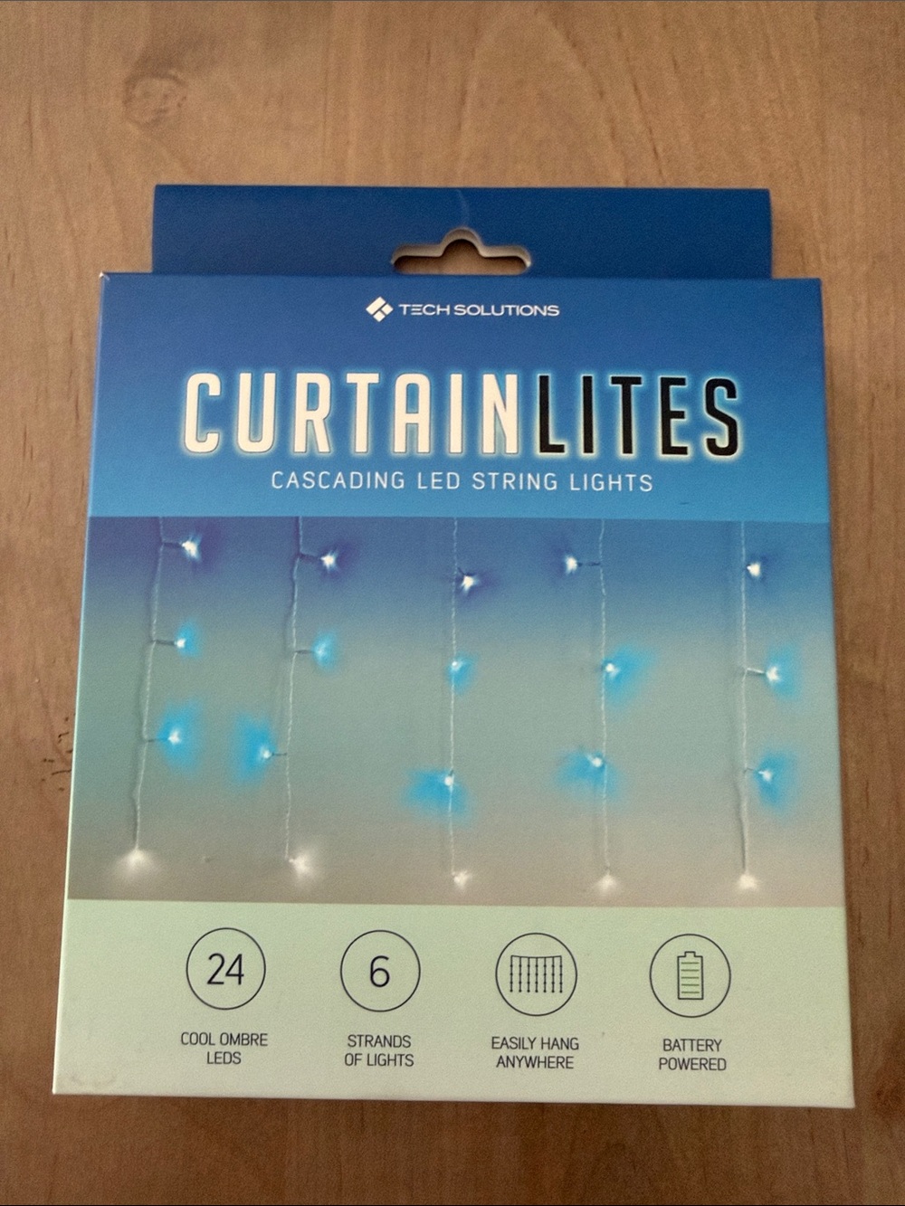 Blue CurtainLites Cascading LED String Lights